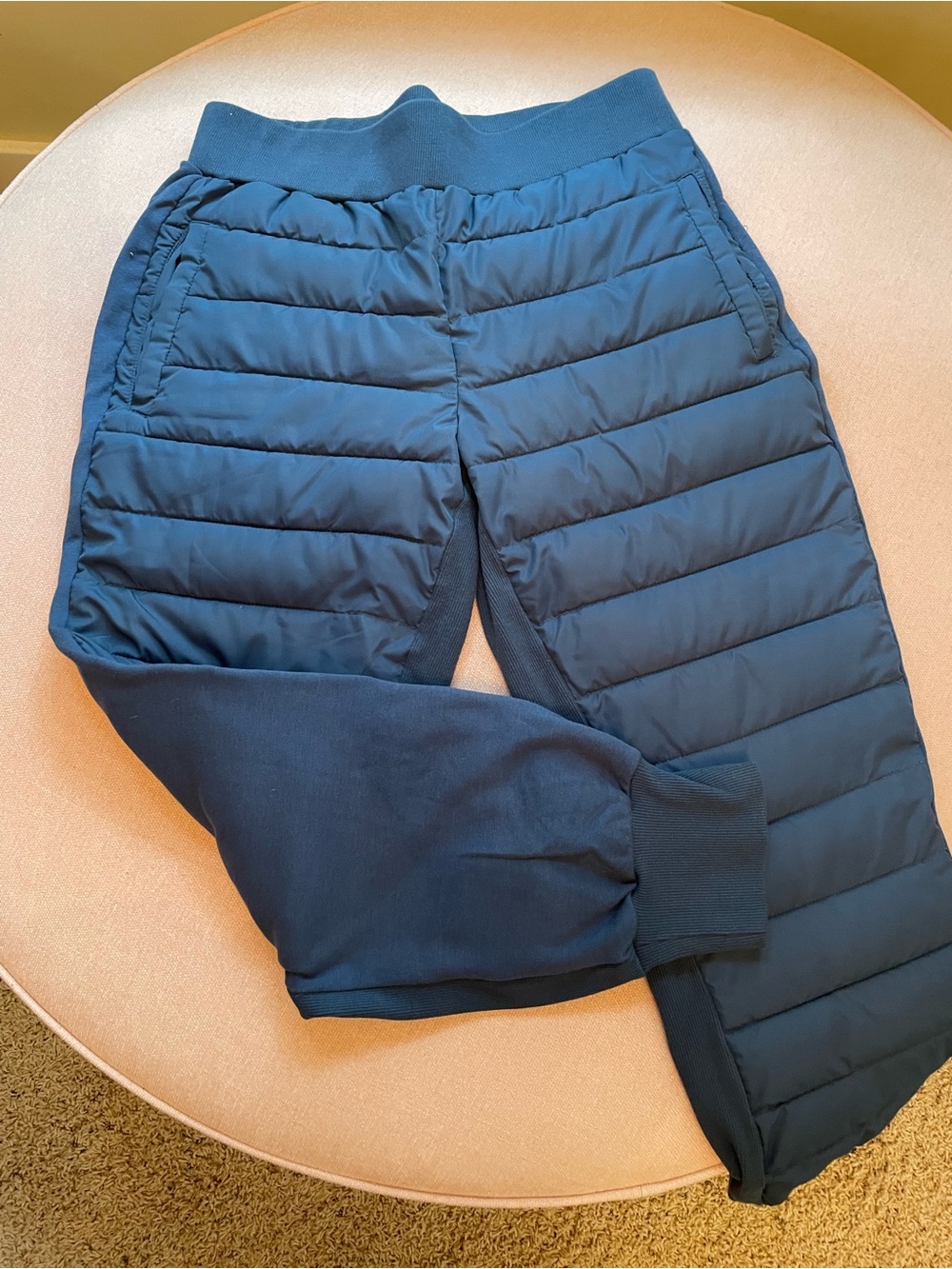 Fabletics royal blue Quilted Puffer Joggers L